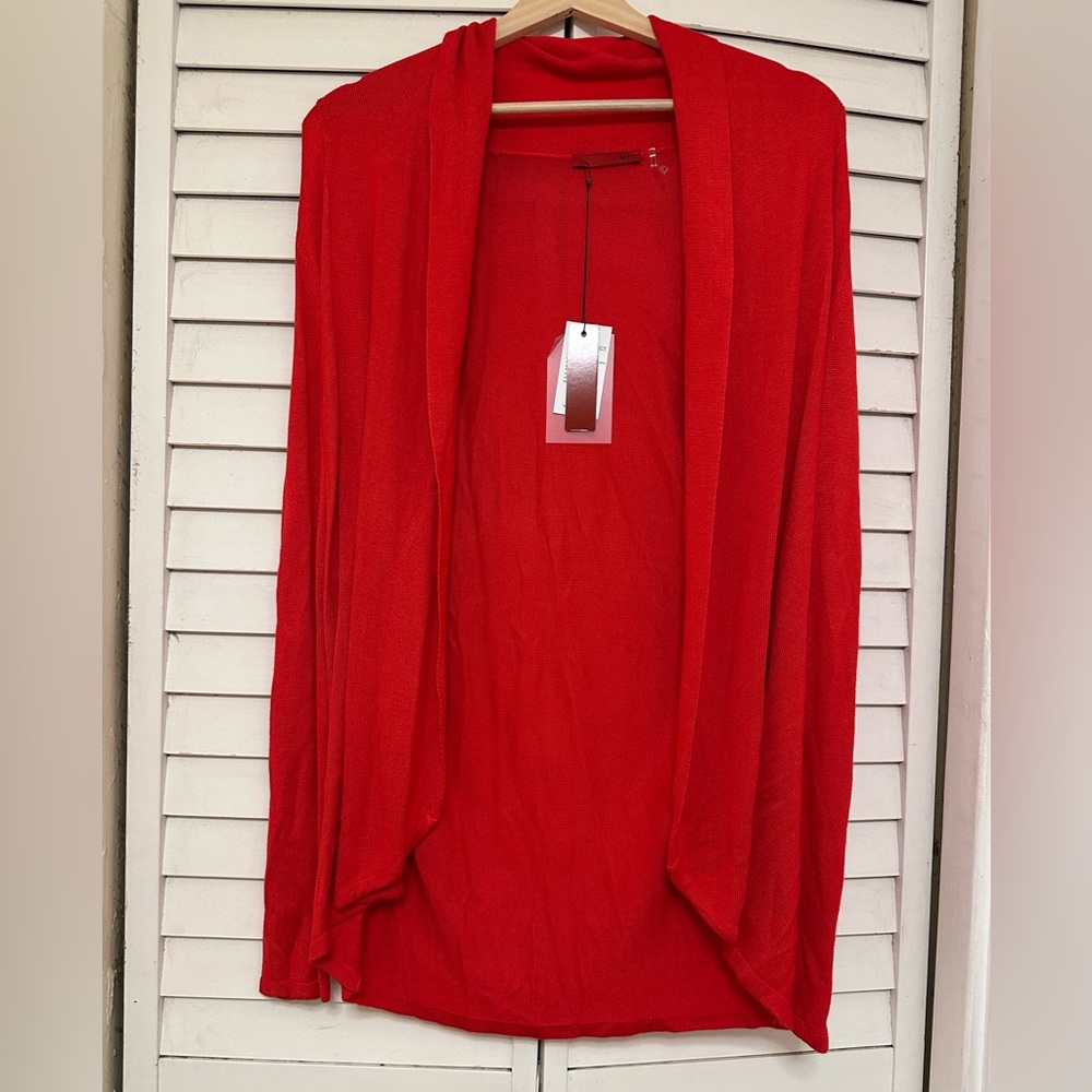 BNWT Women's Red Open Front Sweater